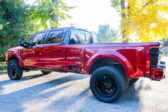 Red Ford USA custom hauler truck